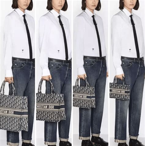 how to wear dior book tote|Dior Book Tote size comparison.